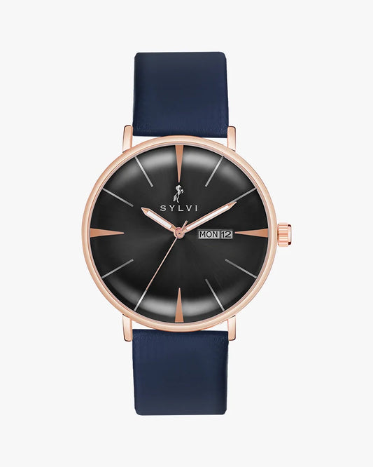 Certified Imperfect Elegadoom Black Rosegold Blue Leather